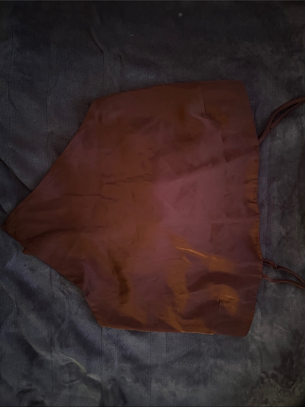 Silky Brown Triangle Crop Top